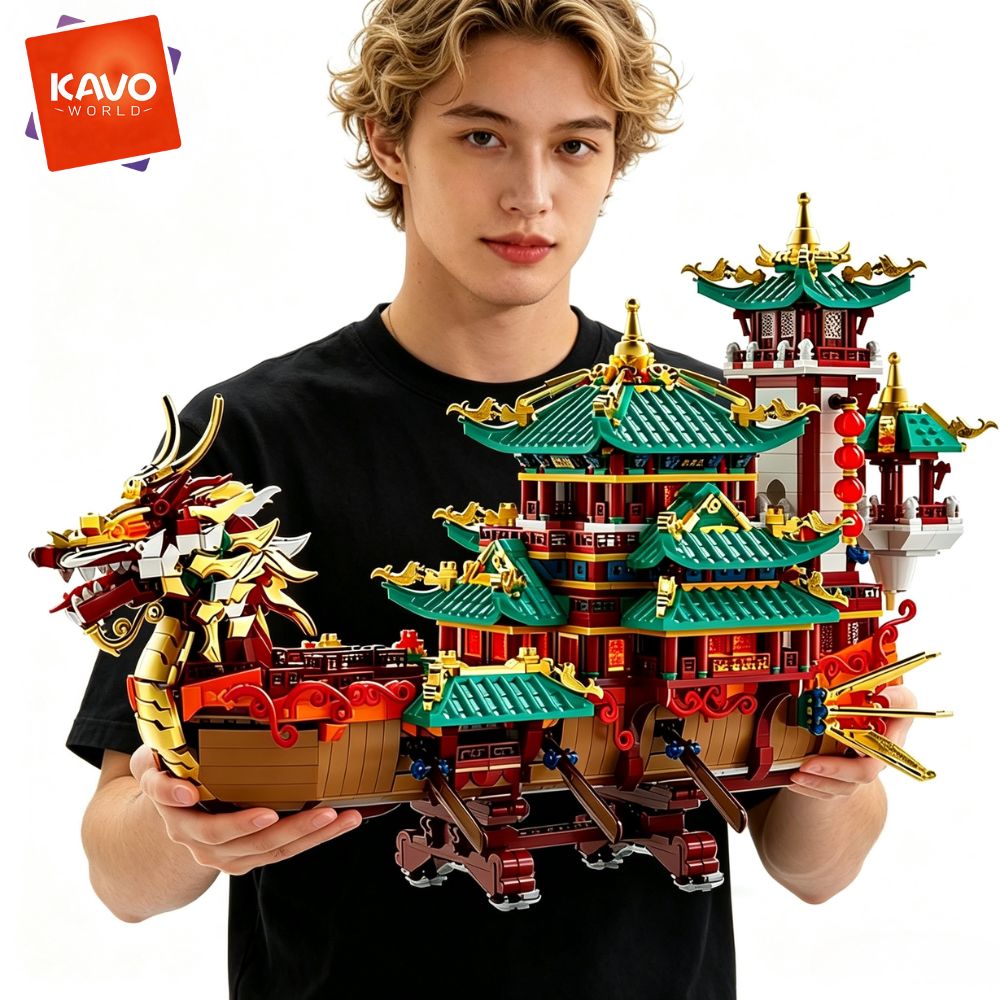 Vintage Toys Collector - KAVOWORLD 2453 parça Ejderha Teknesi Yapım