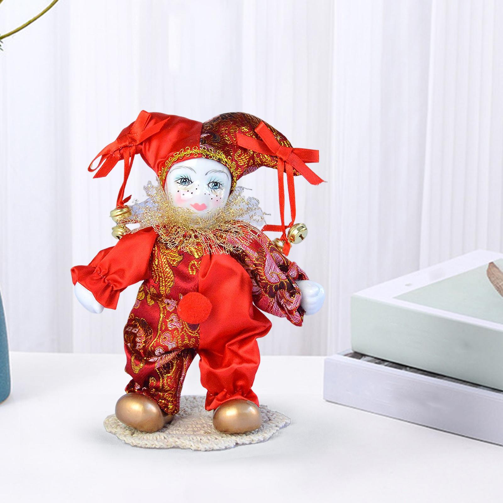 Vintage Collectible Porcelain Dolls - 7 inç Palyaço bebekleri Ekran Antika